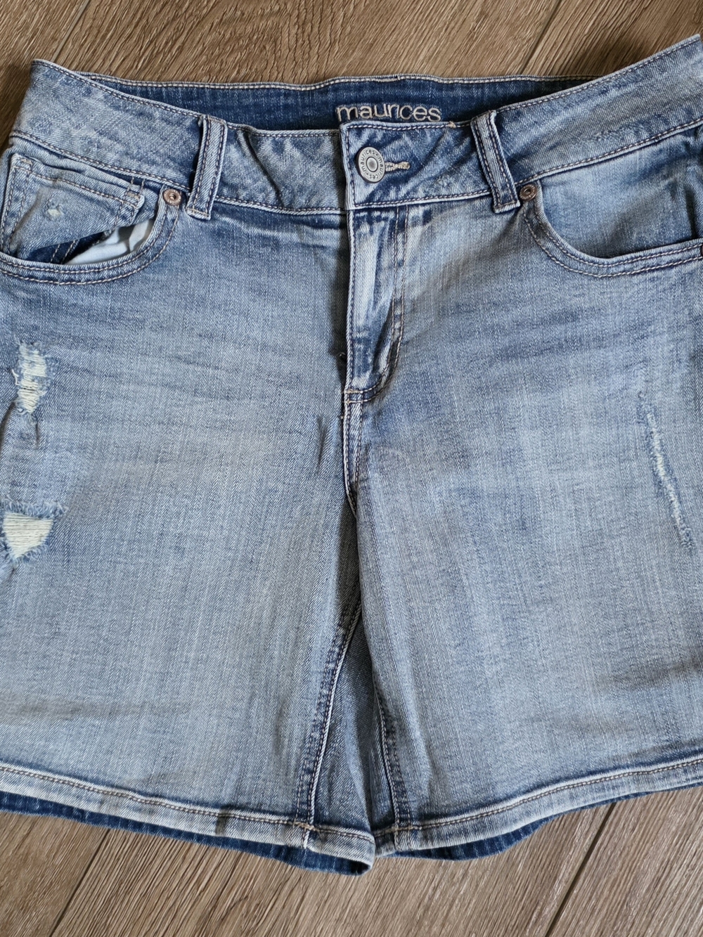 Maurices Light Wash Denim Jean Shorts
